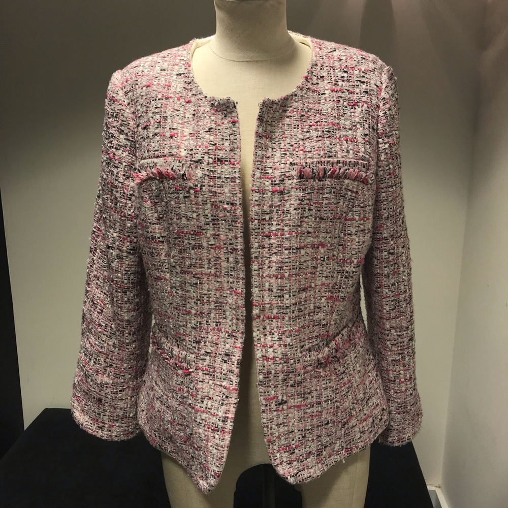 Pink silver tweed jacket